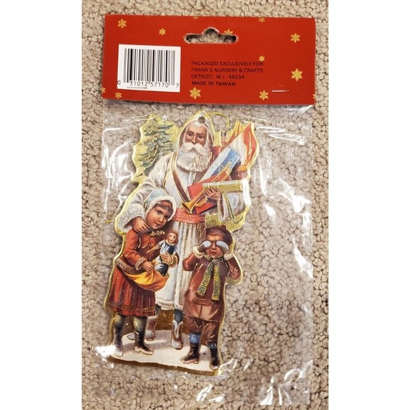 Vintage Made in Taiwan Christmas Santa Ornaments Sealed in Packages #6 - Picture 6 of 13